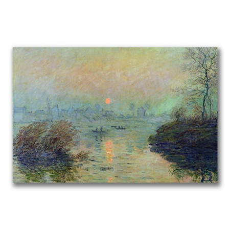 Claude Monet 'Sun Setting Over The Seine' Canvas Art,16x24